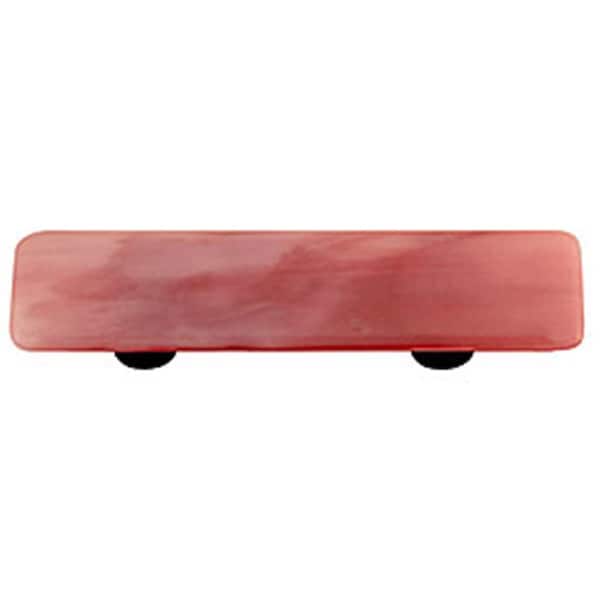 Palacedesigns Swirl Light Cranberry Rectangle Glass Cabinet Pull - Aluminum Post PA165746 - main